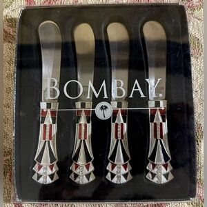 NIB Bombay Set Of 4 Art Deco Pate Cheese Knives